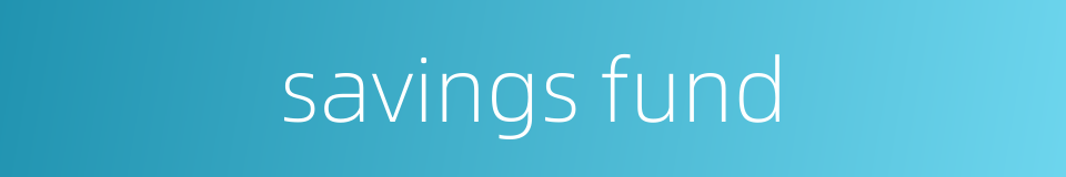 savings fund的同义词
