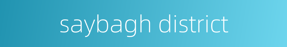 saybagh district的同义词