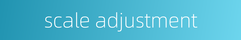 scale adjustment的同义词