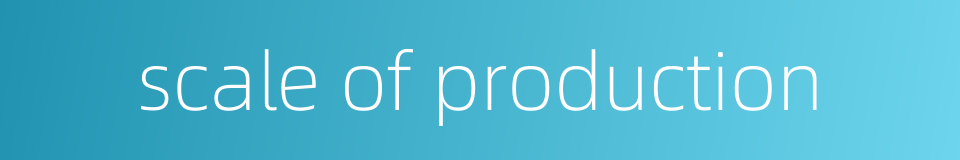 scale of production的同义词