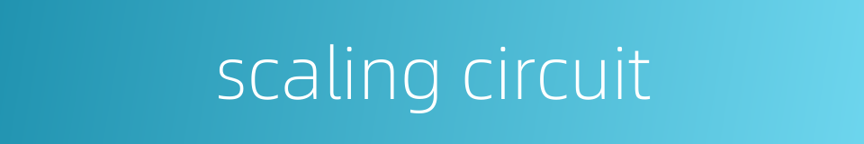 scaling circuit的同义词