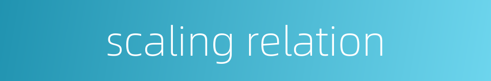 scaling relation的同义词