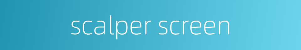 scalper screen的同义词