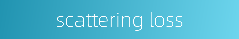 scattering loss的同义词