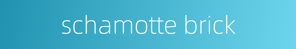 schamotte brick的同义词