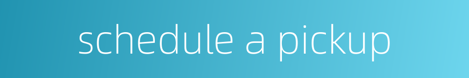 schedule a pickup的同义词