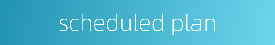 scheduled plan的同义词