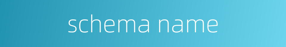 schema name的同义词