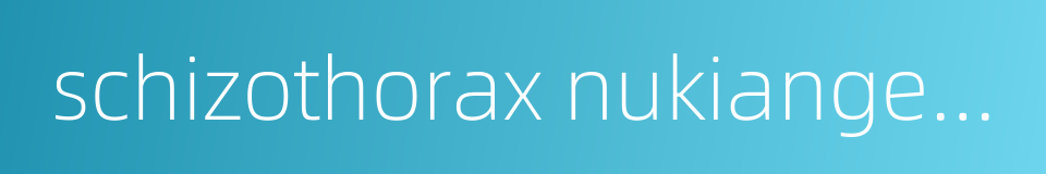 schizothorax nukiangensis的同义词