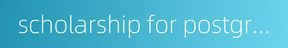 scholarship for postgraduate的同义词