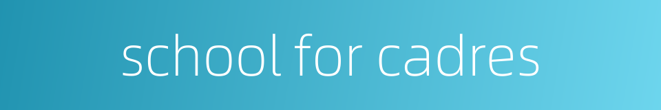 school for cadres的同义词