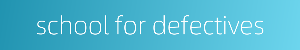 school for defectives的同义词