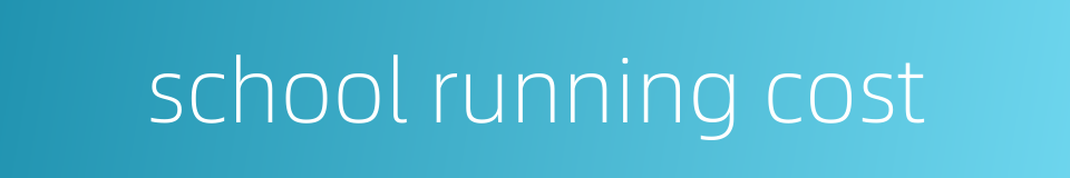 school running cost的同义词