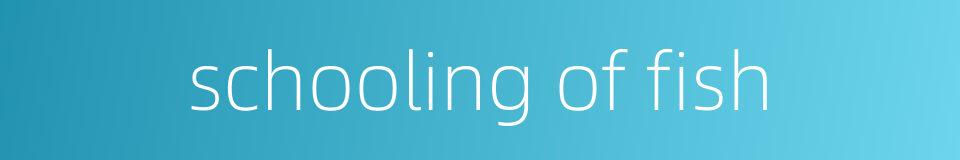 schooling of fish的同义词