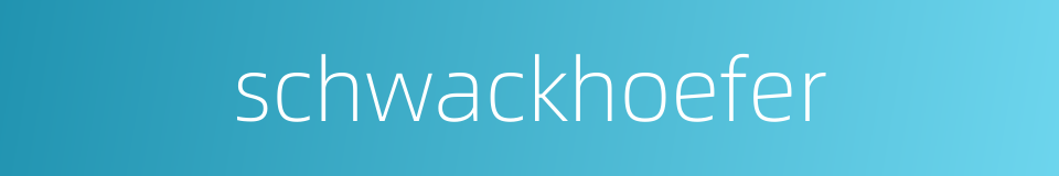 schwackhoefer的同义词