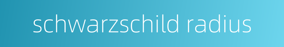 schwarzschild radius的同义词