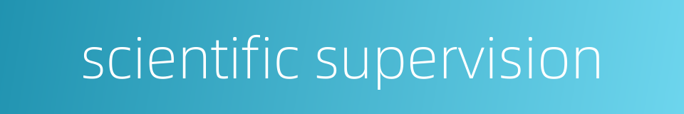 scientific supervision的同义词