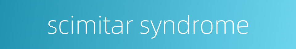 scimitar syndrome的同义词