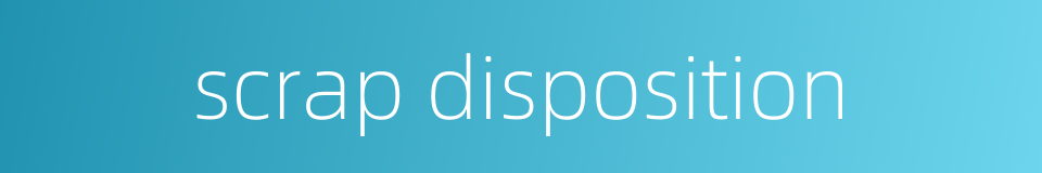 scrap disposition的同义词