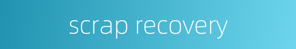 scrap recovery的同义词