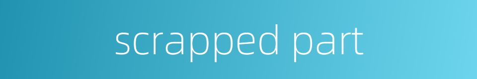scrapped part的同义词