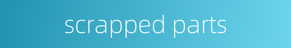 scrapped parts的同义词