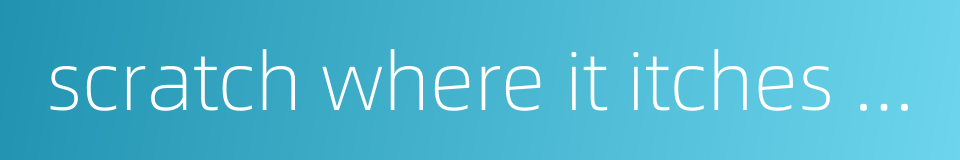 scratch where it itches - to hit the nail on the head的同义词