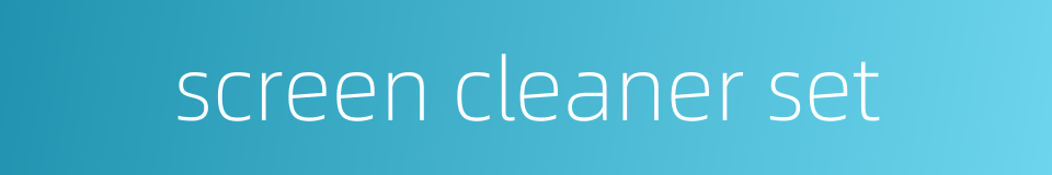 screen cleaner set的同义词