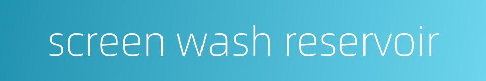 screen wash reservoir的同义词