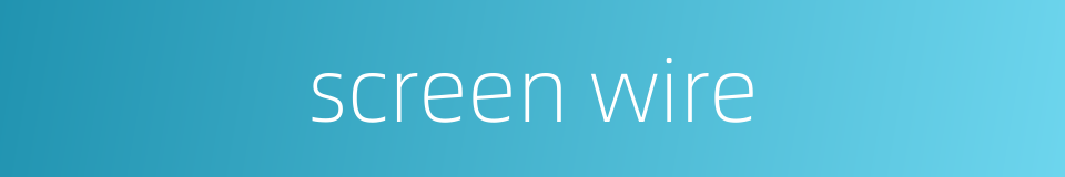 screen wire的同义词