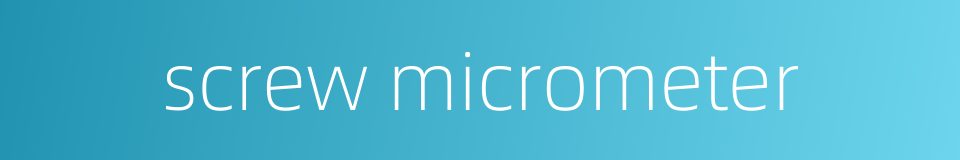 screw micrometer的同义词