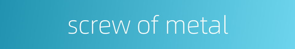 screw of metal的同义词