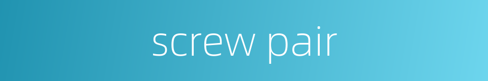 screw pair的同义词