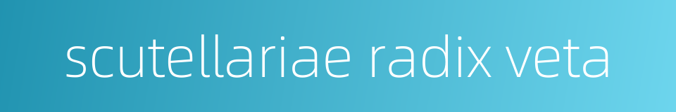 scutellariae radix veta的同义词