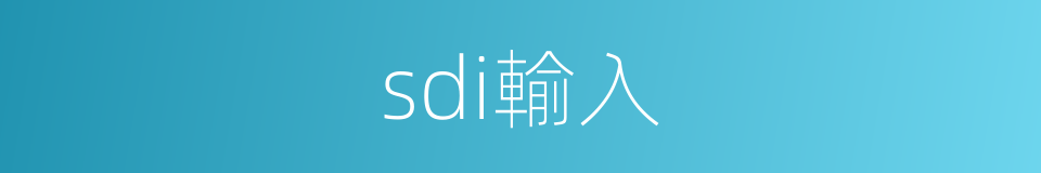 sdi輸入的同義詞