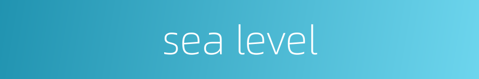 sea level的同义词