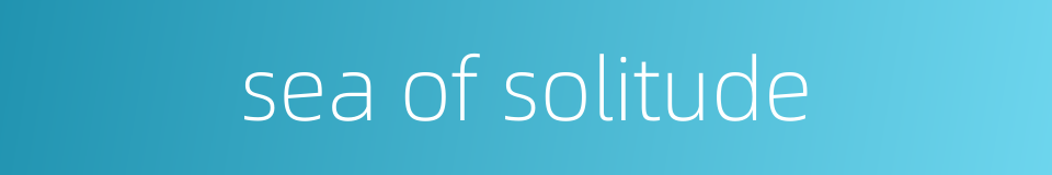 sea of solitude的同义词