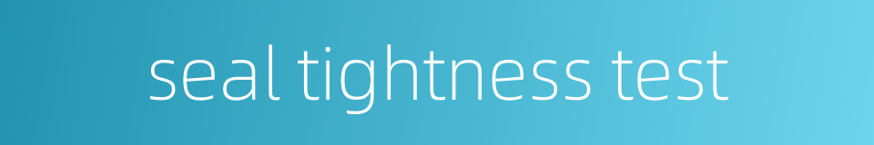 seal tightness test的同义词