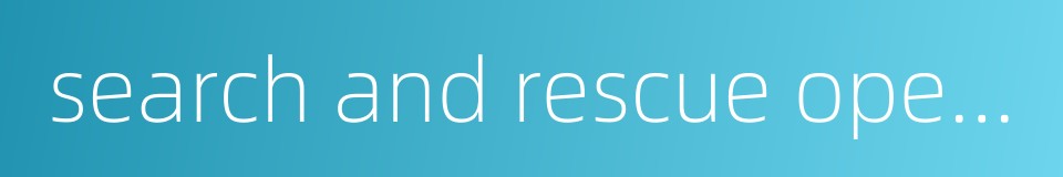 search and rescue operations的同义词