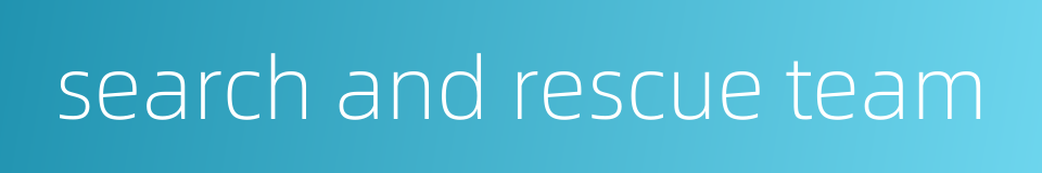 search and rescue team的同义词
