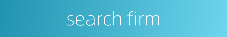 search firm的同义词