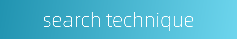 search technique的同义词