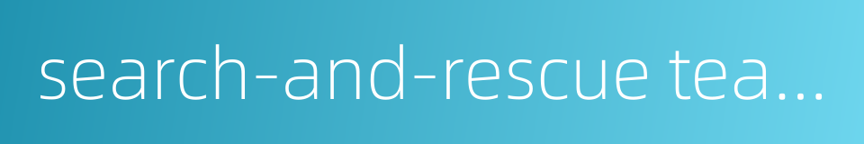 search-and-rescue team的同义词