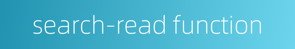 search-read function的同义词