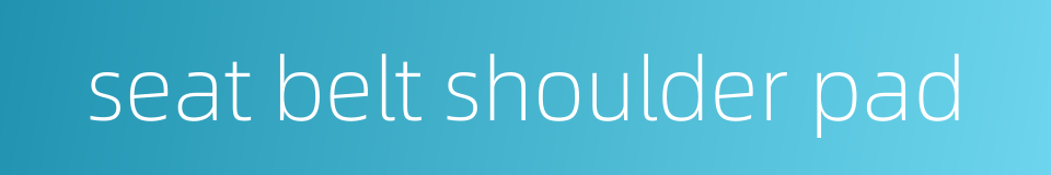 seat belt shoulder pad的同义词