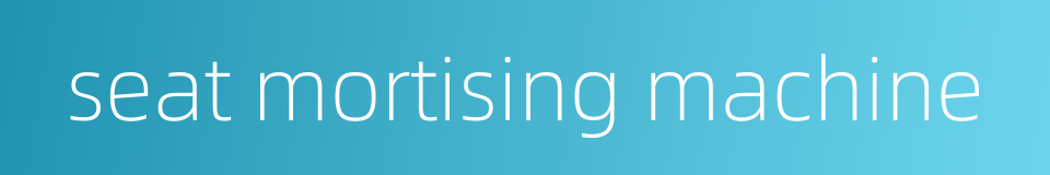 seat mortising machine的同义词