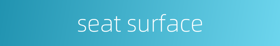 seat surface的同义词