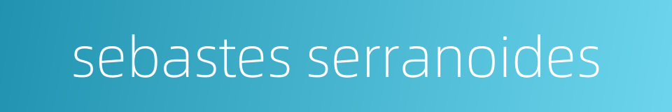 sebastes serranoides的同义词