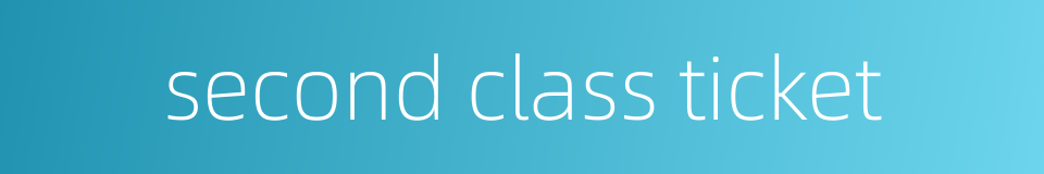 second class ticket的同义词