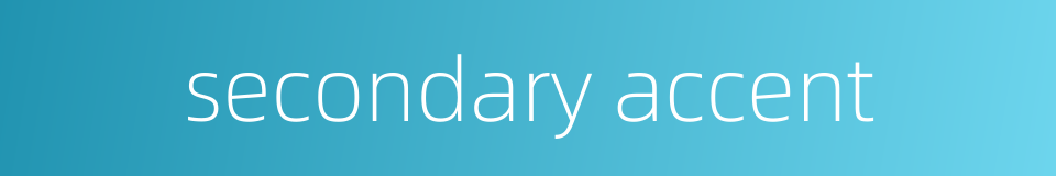 secondary accent的同义词
